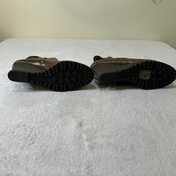 Michael Kors Brown leather ankle boots with a 2-inch Aileen wedge size 7.5 - Picture 4 of 5